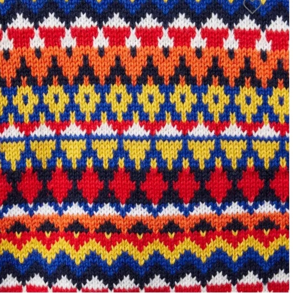 Janie and Jack Conner Navy Shawl Collar Fair Isle Sweater 12-18 months - Picture 3 of 10